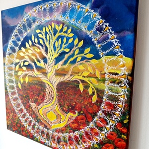 Pipacsmező Mandala - művészet - festmény - akril - Meska.hu