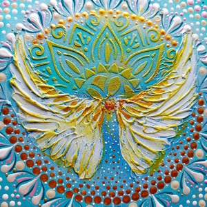 Strukturált Angyalszárny  - művészet - festmény - festmény vegyes technika - Meska.hu