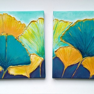 Ginkgo Biloba páros festmény  - Meska.hu