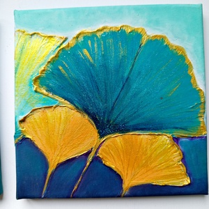 Ginkgo Biloba páros festmény  - művészet - festmény - akril - Meska.hu