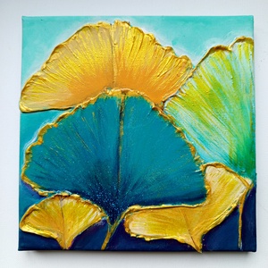 Ginkgo Biloba páros festmény  - művészet - festmény - akril - Meska.hu