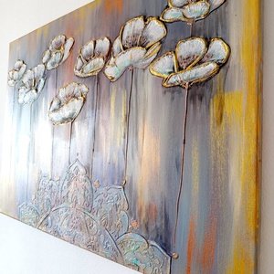 Strukturált Pipacsok  - kellékek & szerszámok - festék - akrilfesték - Meska.hu