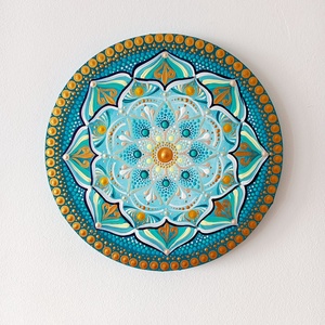 Arany Türkiz Harmónia, Művészet, Festmény, Akril, Festészet, MESKA