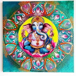 Ganésa Mandala  - művészet - festmény - akril - Meska.hu