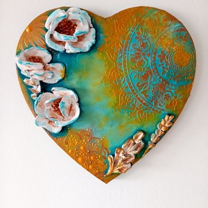 Formázott Virágok harmóniája , Művészet, Festmény, Festmény vegyes technika, Festett tárgyak, Gyurma, MESKA