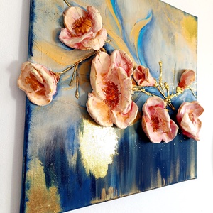 Virágok könnyed eleganciája, Művészet, Festmény, Festmény vegyes technika, Festészet, Gyurma, MESKA