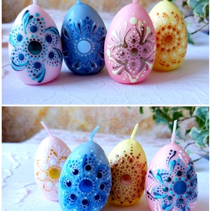 Mandala gyertya tojás  - kellékek & szerszámok - dekorációs kellékek - dekorációs gyertya - Meska.hu