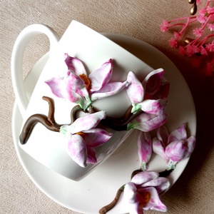 Magnólia Varázs csésze aljal - otthon & életmód - konyhafelszerelés, tálalás - tálalás - bögre & csésze - Meska.hu
