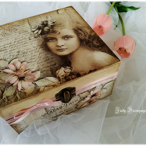 Nosztalgikus doboz, , Decoupage, transzfer és szalvétatechnika, Meska