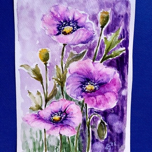 Mákvirág, Művészet, Festmény, Akvarell, Festészet, MESKA