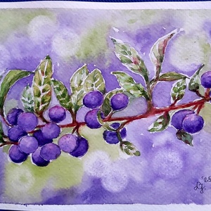 Kökény  - művészet - festmény - akvarell - Meska.hu