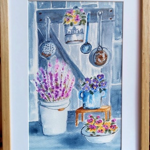 Vintage akvarell  - Meska.hu