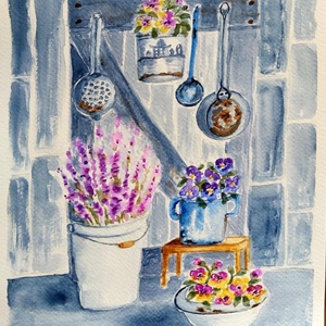 Vintage akvarell  - művészet - festmény - akvarell - Meska.hu