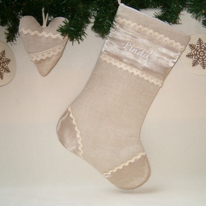 Karácsonyi zokni névre szólóan - karácsony - mikulás - mikulás zsák, zokni, csizma - Meska.hu