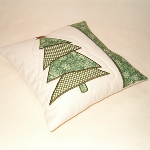 Díszpárnahuzat karácsonyra, adventre -rénszarvassal, fenyővel applikált- - karácsony - karácsonyi lakásdekoráció - karácsonyi lakásdíszek - Meska.hu