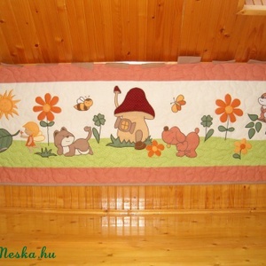 Falvédő, gyerek falvédő, faliszőnyeg, baba falvédő, Baba - mama, Falvédő gyerekszobába, Babaszoba dekoráció, Patchwork, foltvarrás, Varrás, MESKA