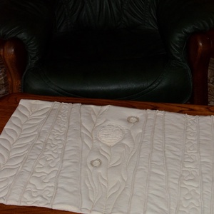 Asztalterítő, asztali futó, asztaldekoráció, bunting,  quilting terítő asztalra, natúr, nyers, molinó, Otthon & Lakás, Terítő, Konyhafelszerelés, tálalás, Tálalás, Patchwork, foltvarrás, Foltberakás, Meska