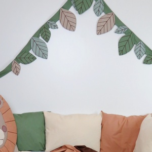 Dzsungel gyerekszoba levélfüzér, girland, zászlógirland, zöld levelek gyerekszoba fali dekoráció - Meska.hu