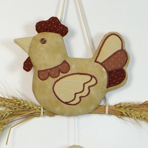 Húsvéti  dekoráció, tyúkanyó, tojások függődísz ajtóra, beltérre - otthon & életmód - dekoráció - fali és függő dekoráció - függődísz - Meska.hu