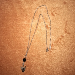 Metálvillás ónix ásvány nyaklánc - ékszer - nyaklánc - medálos nyaklánc - Meska.hu