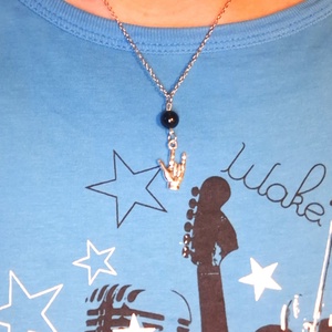 Metálvillás ónix ásvány nyaklánc - ékszer - nyaklánc - medálos nyaklánc - Meska.hu