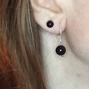 Ónix ásvány fülbevaló - ékszer - fülbevaló - lógó fülbevaló - Meska.hu