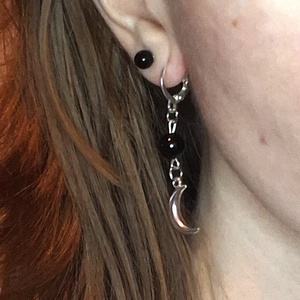 Holdas ónix ásvány fülbevaló - ékszer - fülbevaló - lógó fülbevaló - Meska.hu