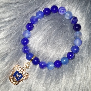 HOLLÓHÁT kék achát ásványkarkötő Harry Potteres charmmal - Meska.hu