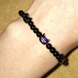 Három kiscica ónix ásványkarkötő - ékszer - karkötő - ásványkarkötő - Meska.hu