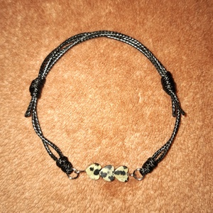 Szívek dalmata jáspis ásványos zsinór karkötő - Meska.hu