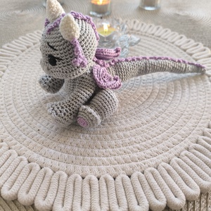 Horgolt sárkány - játék & sport - plüssállat & játékfigura - plüss sárkány - Meska.hu