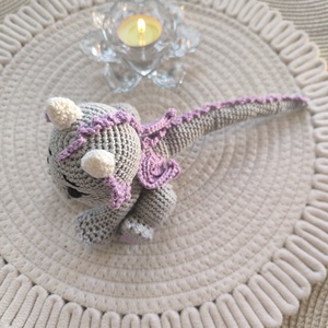 Horgolt sárkány - játék & sport - plüssállat & játékfigura - plüss sárkány - Meska.hu