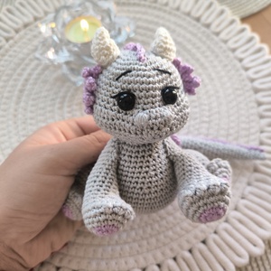 Horgolt sárkány - játék & sport - plüssállat & játékfigura - plüss sárkány - Meska.hu