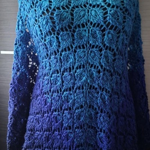 Éjféli óceán nagy méretű horgolt kendő - Meska.hu