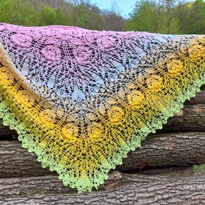 Napfényes rét virágai - egyedi horgolt vállkendő - Meska.hu