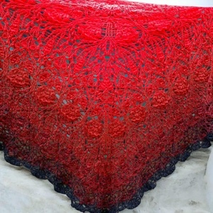 Rubin rózsa egyedi nagy horgolt kendő - Meska.hu