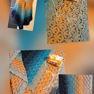 Csillagvirág - egyedi horgolt vállkendő - ruha & divat - sál, sapka, kendő - vállkendő - Meska.hu