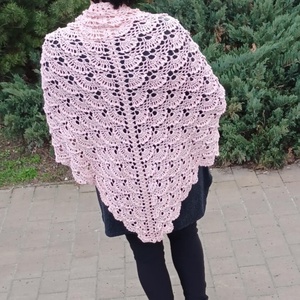 Silber rose egyedi horgolt vállkendő - ruha & divat - sál, sapka, kendő - vállkendő - Meska.hu