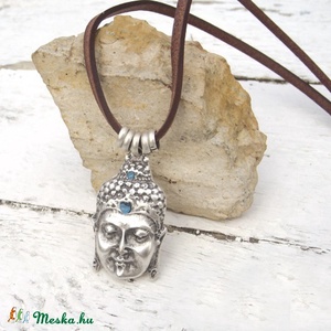 Buddha nyaklánc, Amulett nyaklánc,  Ezoterikus, Spirtuális, Rusztikus bőr nyaklánc -  - Meska.hu