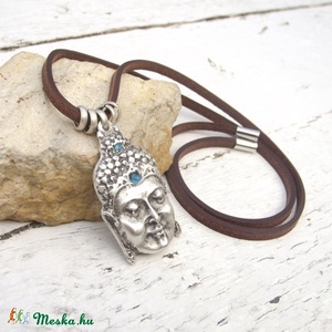 Buddha nyaklánc, Amulett nyaklánc,  Ezoterikus, Spirtuális, Rusztikus bőr nyaklánc -  - Meska.hu