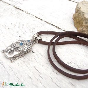 Buddha nyaklánc, Amulett nyaklánc,  Ezoterikus, Spirtuális, Rusztikus bőr nyaklánc -  - Meska.hu
