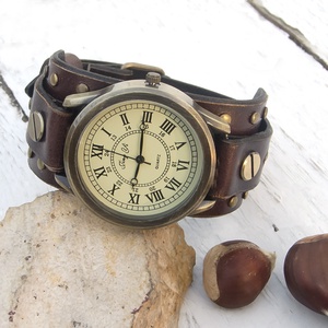 Férfi, női bronz karóra, Retro stílus, Kézműves óra nőknek és férfiaknak -  - Meska.hu