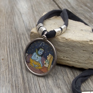 Női Rajastani nyaklánc, Indiai nyaklánc, Radha Krishna nyaklánc, Női amulett nyaklánc - ékszer - nyaklánc - medálos nyaklánc - Meska.hu