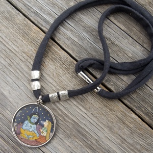 Női Rajastani nyaklánc, Indiai nyaklánc, Radha Krishna nyaklánc, Női amulett nyaklánc - ékszer - nyaklánc - medálos nyaklánc - Meska.hu