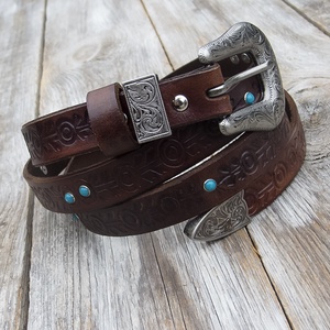 Női olasz marhabőr öv, Western stílusú kézműves valódi bőr öv nőknek - ruha & divat - öv & övcsat - öv - Meska.hu