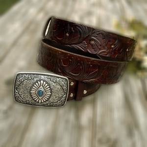 Férfi/Női western öv, Uniszex Olasz marhabőr kézműves öv - ruha & divat - öv & övcsat - öv - Meska.hu