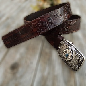 Férfi/Női western öv, Uniszex Olasz marhabőr kézműves öv - ruha & divat - öv & övcsat - öv - Meska.hu