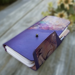 Bőr utazási napló, Egzotikus Buddha bőr napló,  Buddhista bőr Notebook, Emlékkönyv, Újratölthető - otthon & életmód - papír, írószer - jegyzetfüzet & napló - Meska.hu