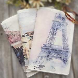 Bőr napló, Párizsból szeretettel bőr útinapló, Bőr ötletnapló, Notebook, Emlékkönyv, Újratölthető - otthon & életmód - papír, írószer - jegyzetfüzet & napló - Meska.hu