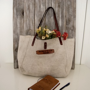 Női vászon táska, Régi gabonazsákos nagy méretű táska, Utazó táska, Kézi táska, Shopper táska, Strandtáska - táska & tok - bevásárlás & shopper táska - shopper, textiltáska, szatyor - Meska.hu